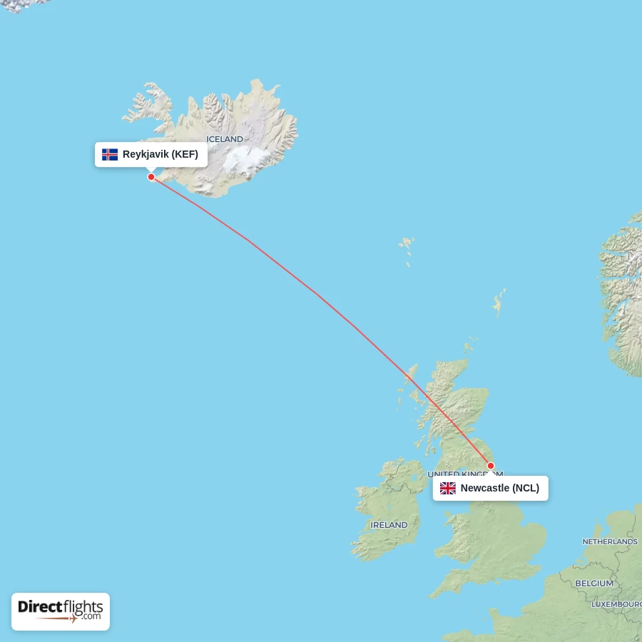 NCL - KEF route map
