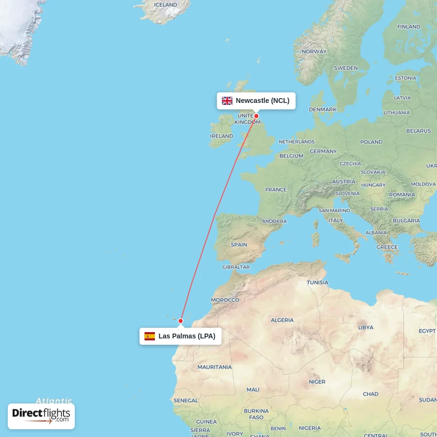 NCL - LPA route map