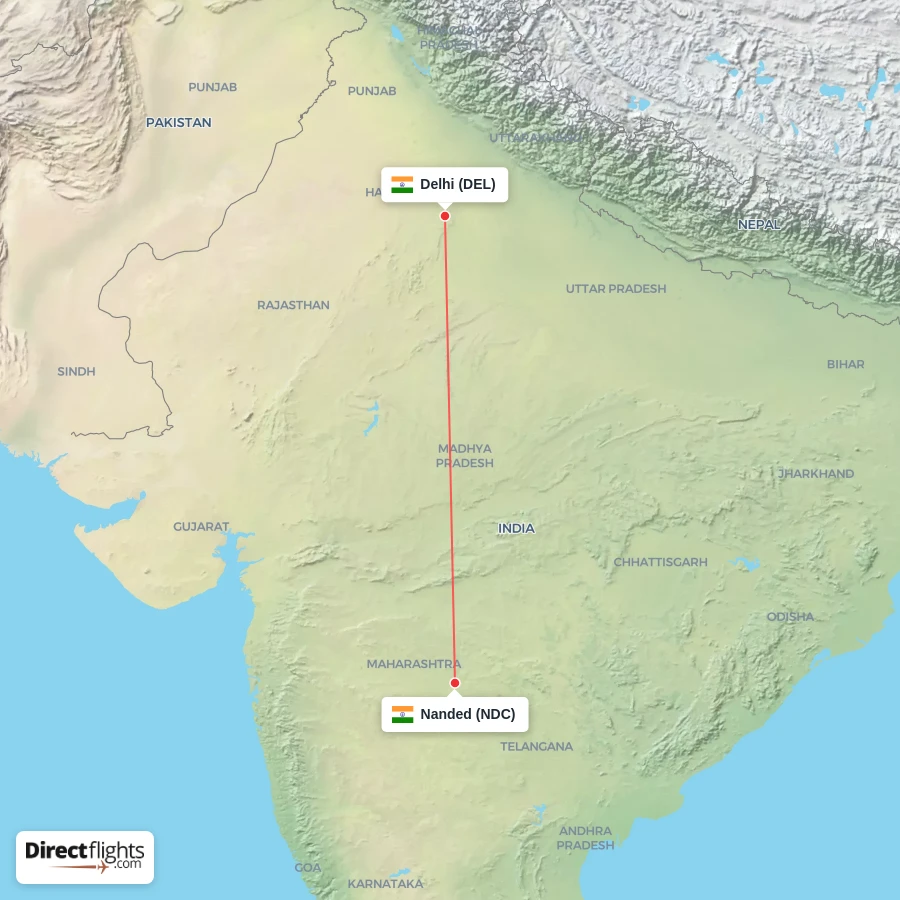 NDC - DEL route map