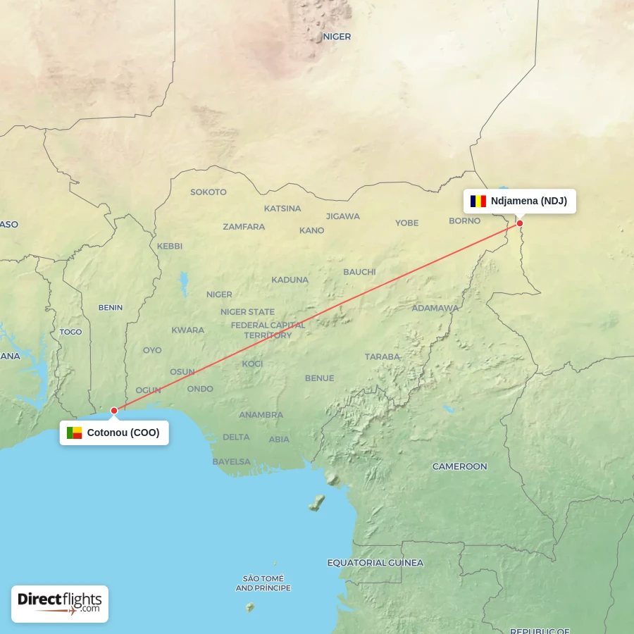 NDJ - COO route map