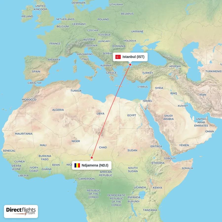 NDJ - IST route map
