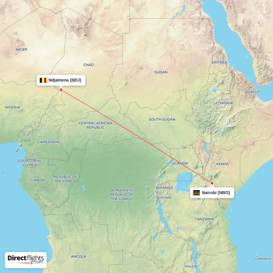 NDJ - NBO route map