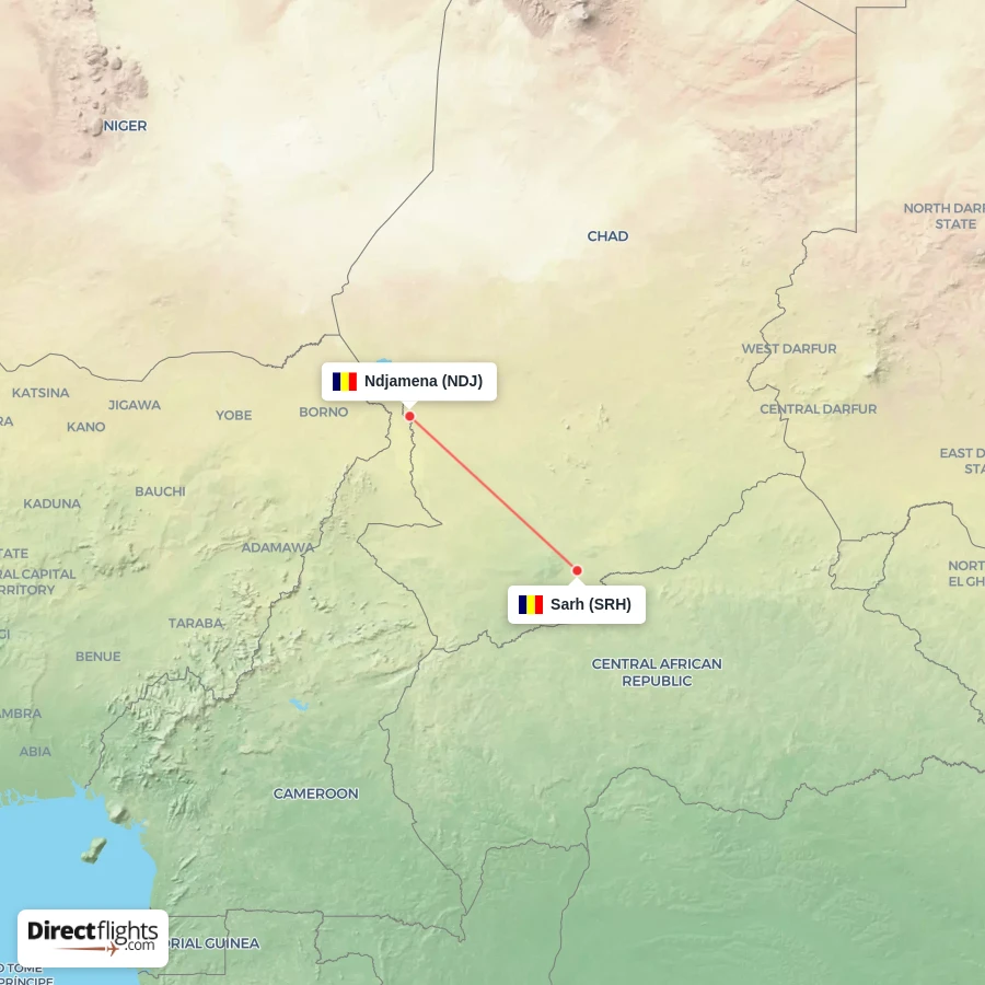NDJ - SRH route map