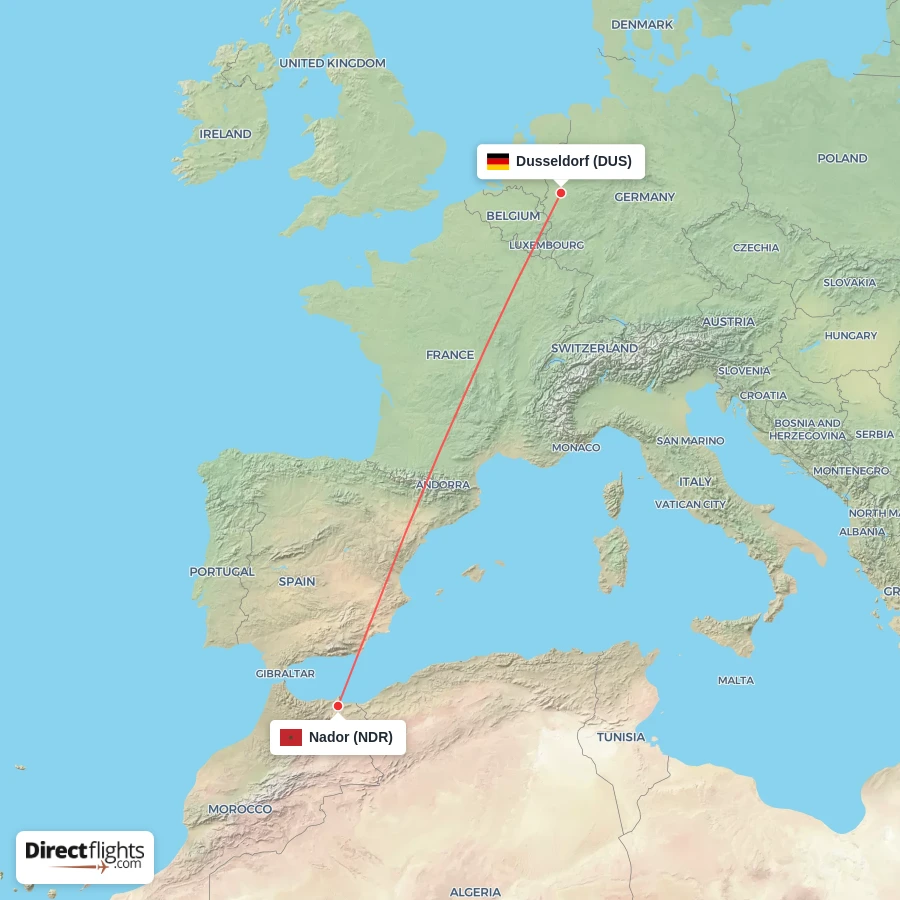 NDR - DUS route map