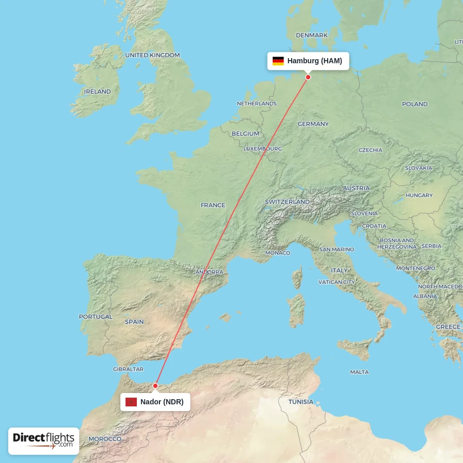 NDR - HAM route map