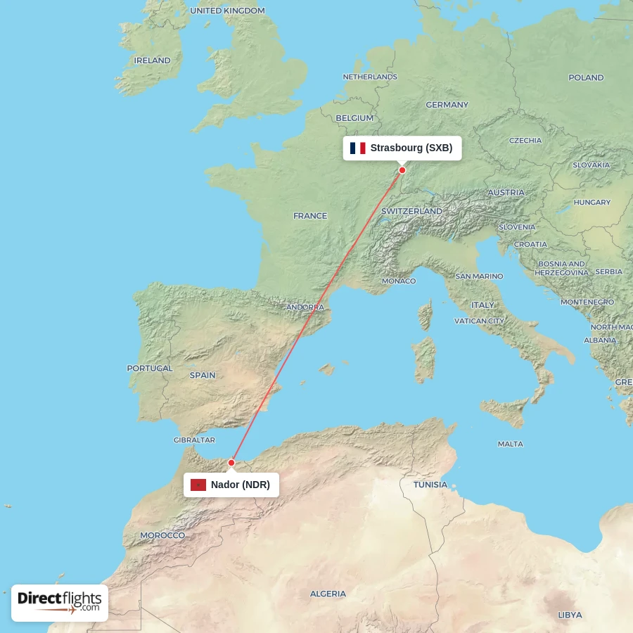 NDR - SXB route map