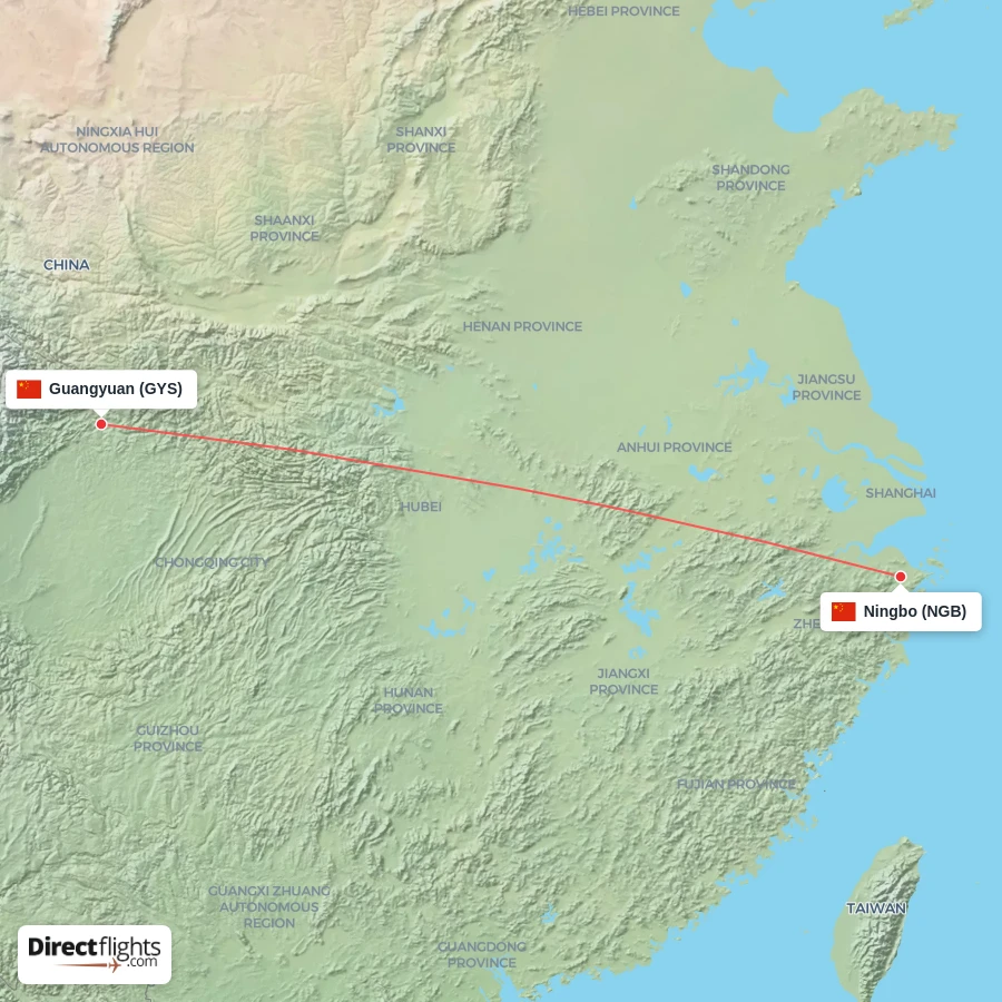 NGB - GYS route map
