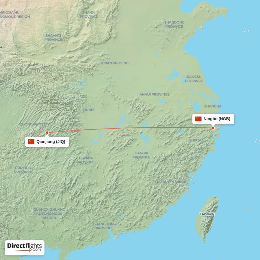 NGB - JIQ route map