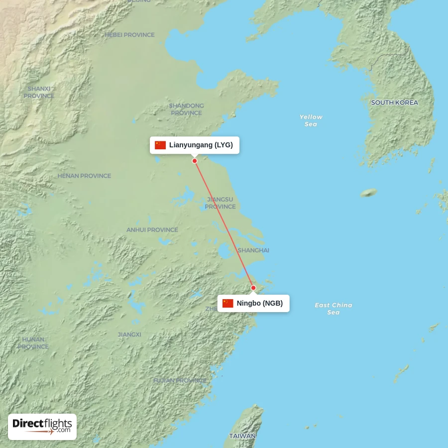 NGB - LYG route map