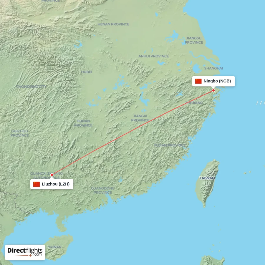 NGB - LZH route map