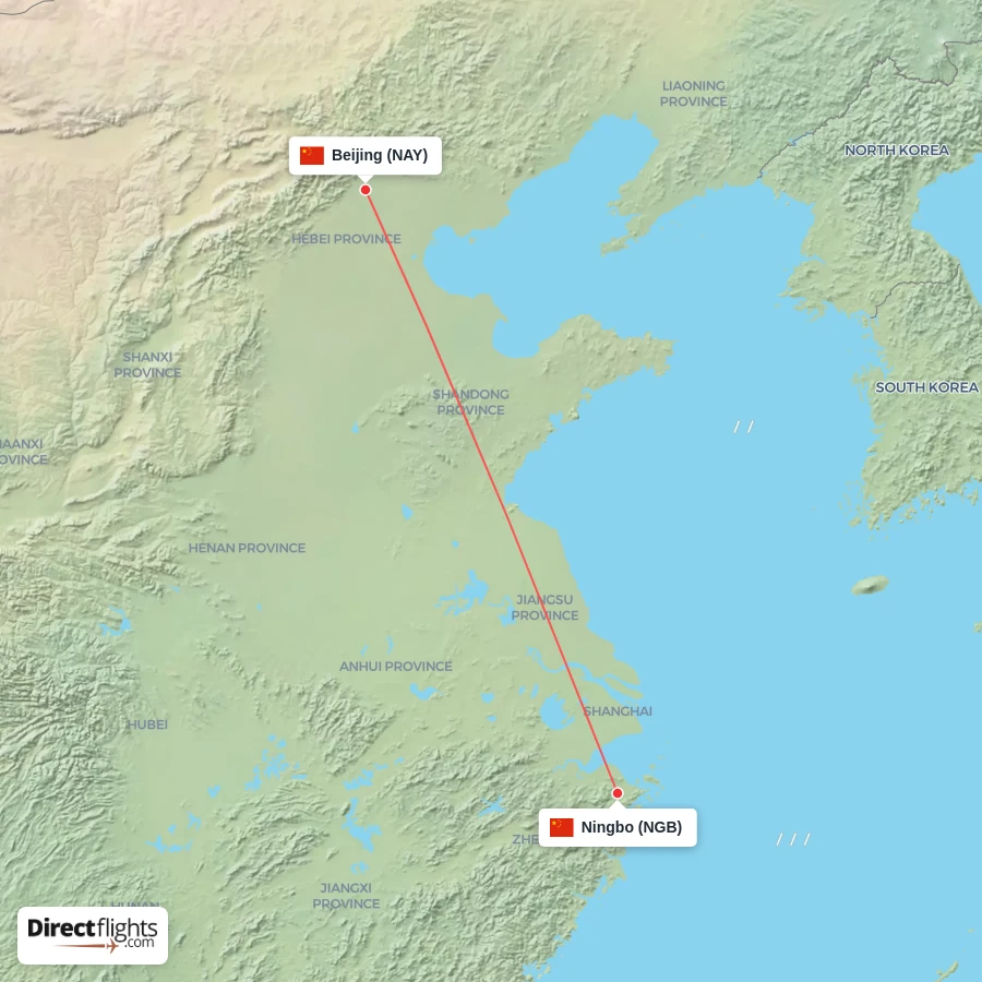 NGB - NAY route map