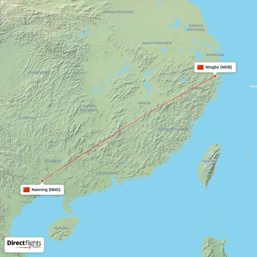 NGB - NNG route map