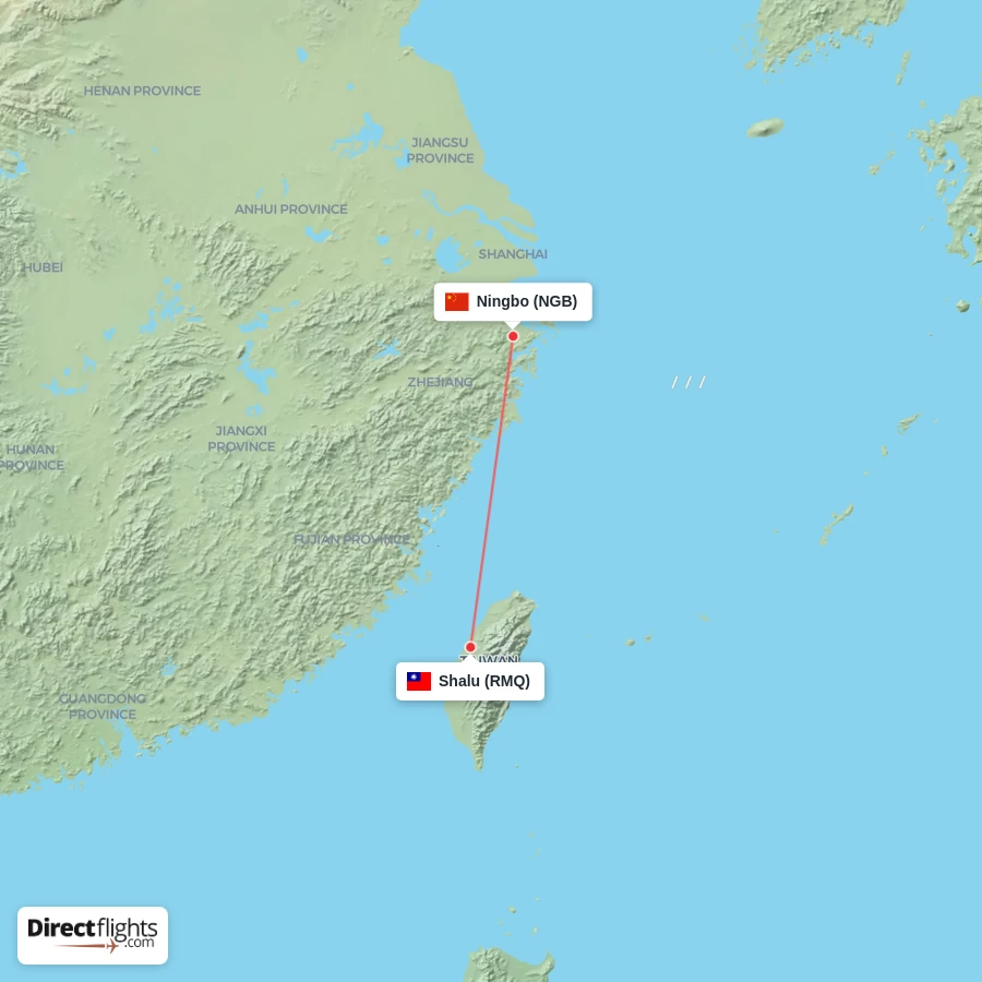NGB - RMQ route map