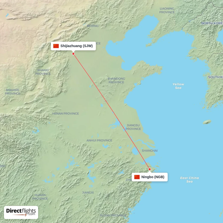 NGB - SJW route map