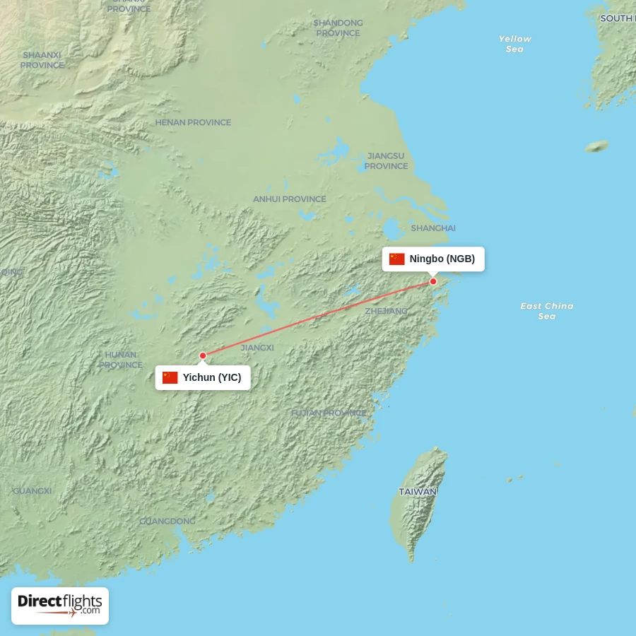 NGB - YIC route map