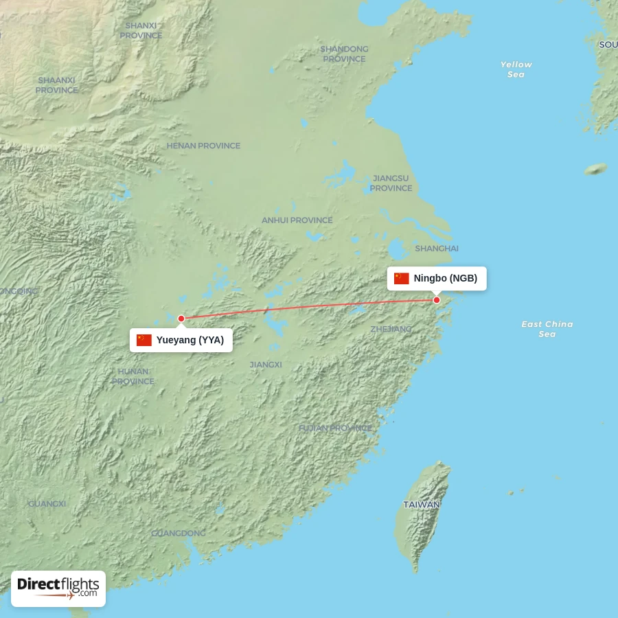 NGB - YYA route map