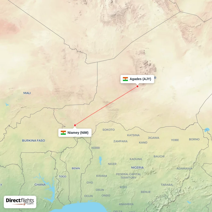 NIM - AJY route map