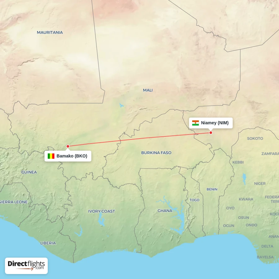 NIM - BKO route map