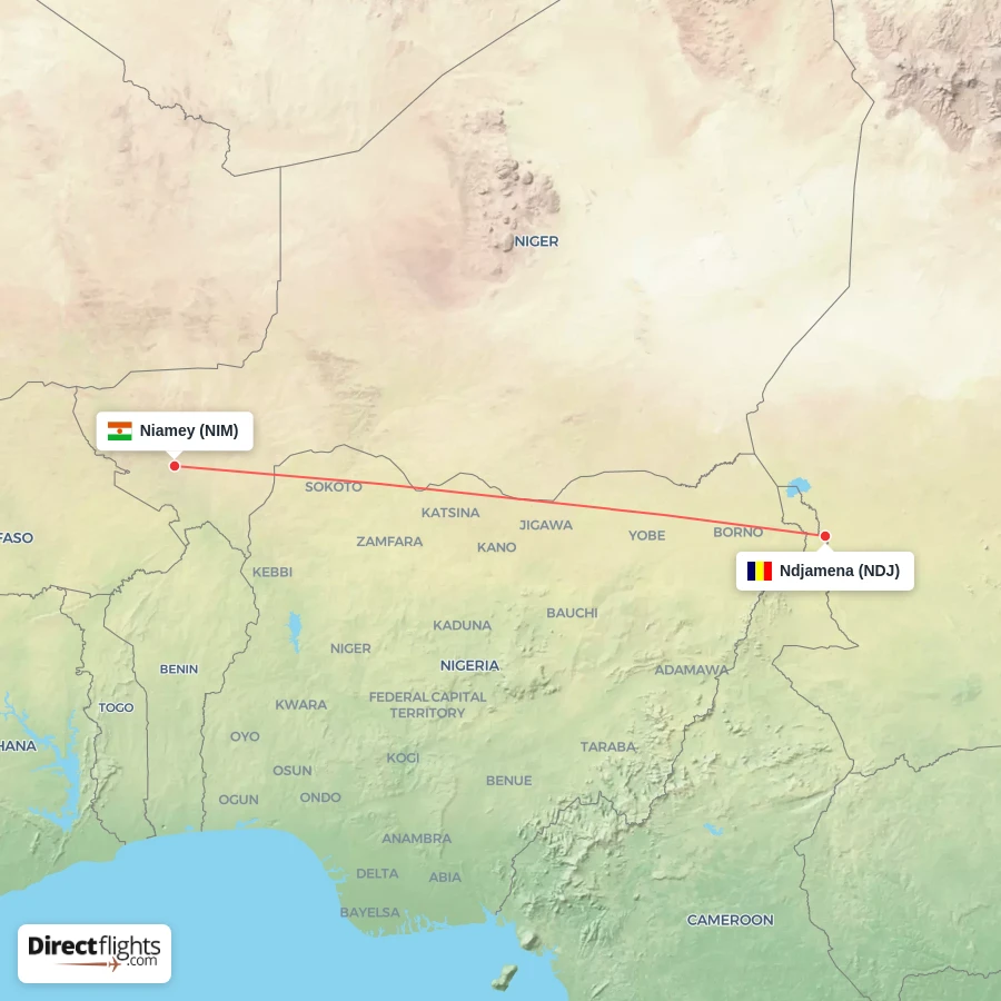 NIM - NDJ route map