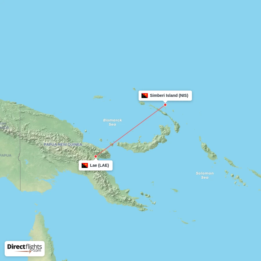 NIS - LAE route map