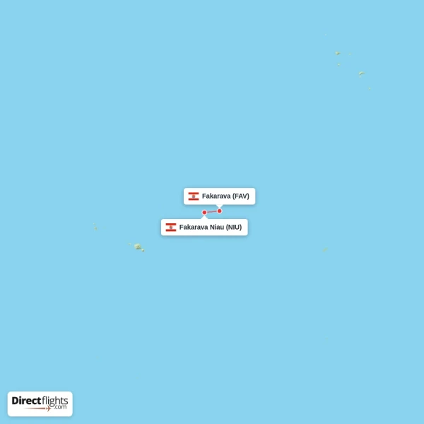 Fakarava Niau - Fakarava direct flight map
