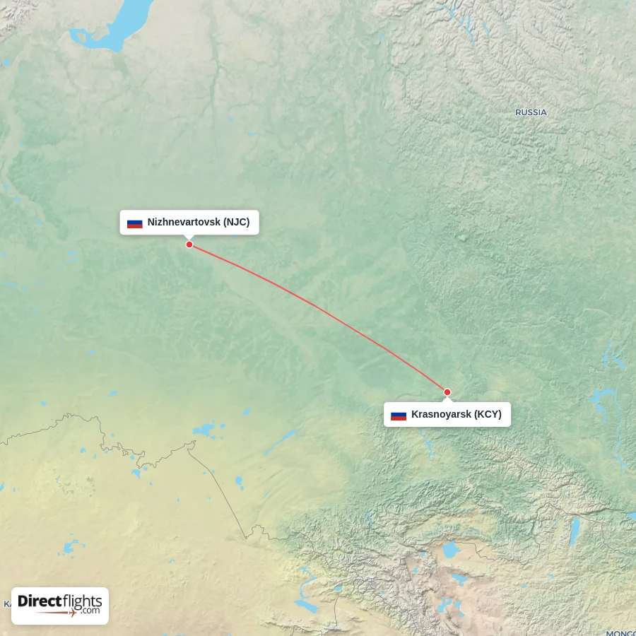 NJC - KCY route map