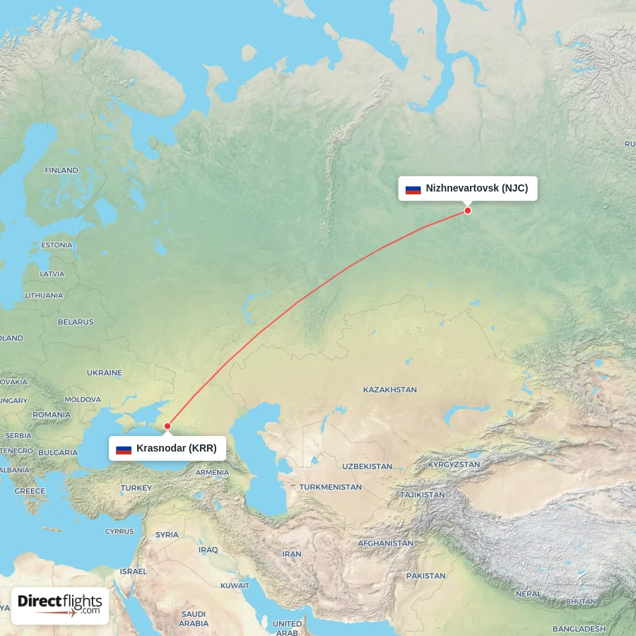 NJC - KRR route map