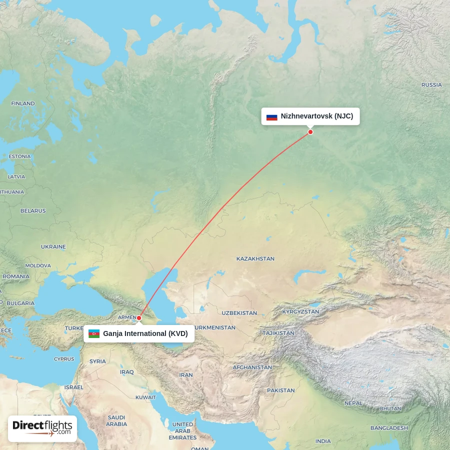 NJC - KVD route map