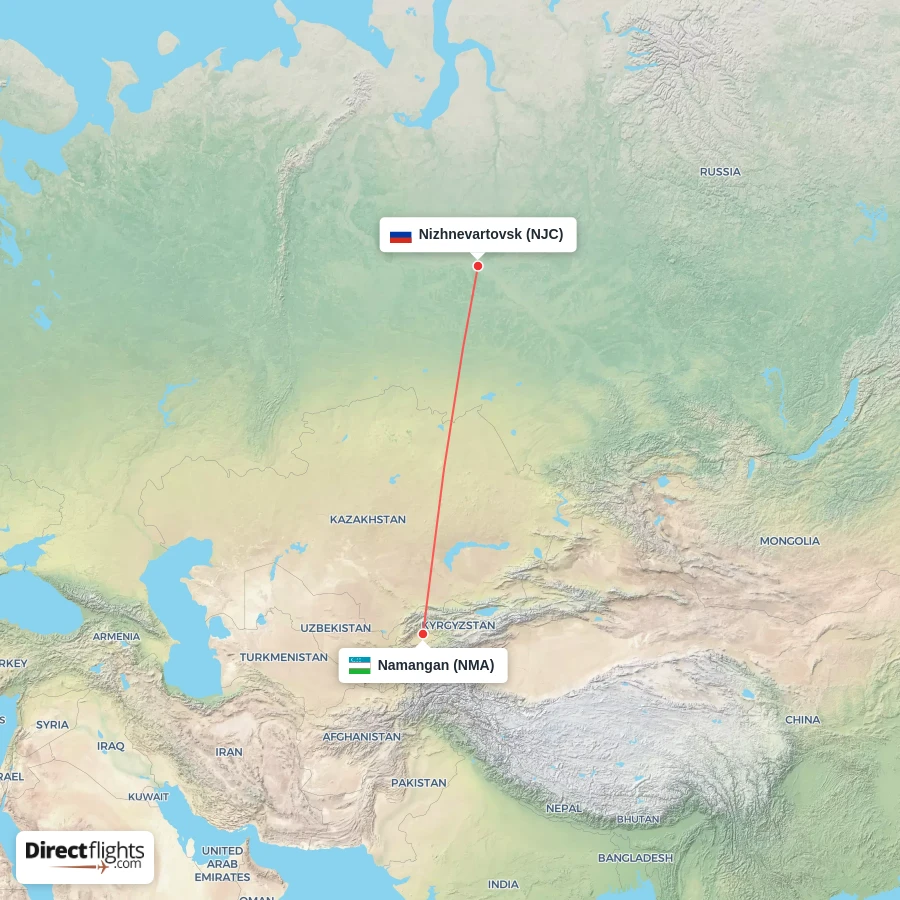 NJC - NMA route map