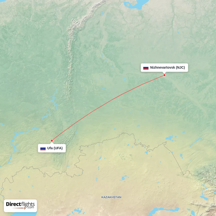 NJC - UFA route map