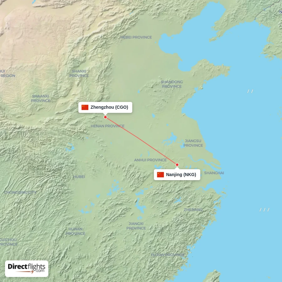 NKG - CGO route map