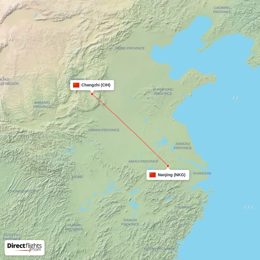 NKG - CIH route map