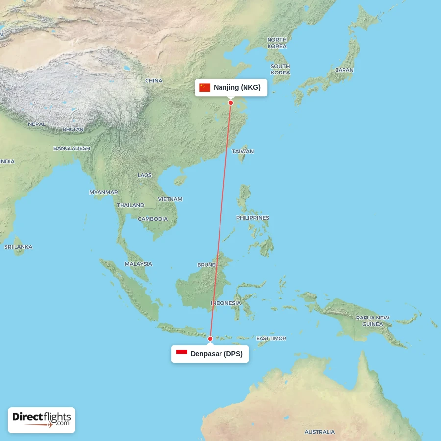 NKG - DPS route map