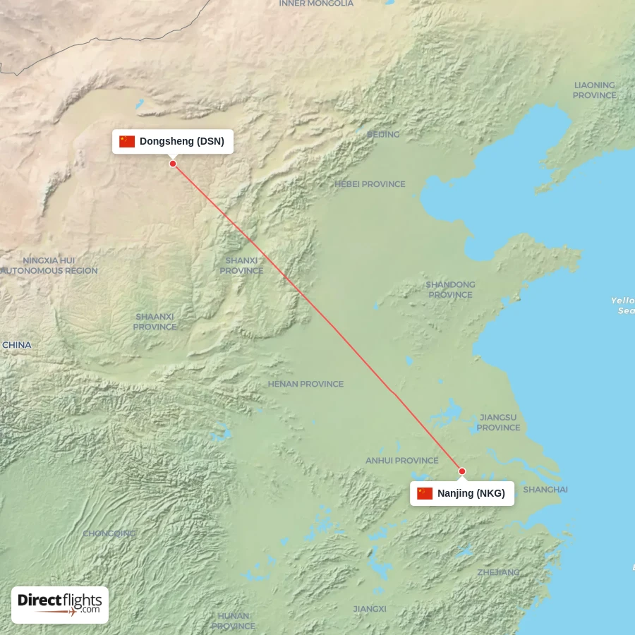NKG - DSN route map