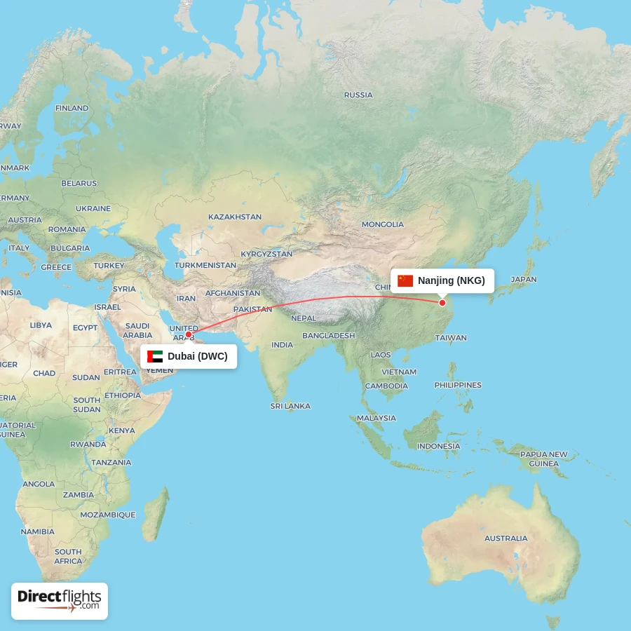 NKG - DWC route map