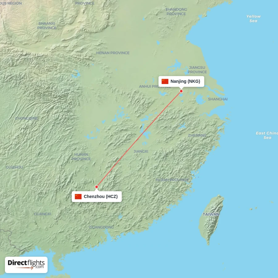 NKG - HCZ route map