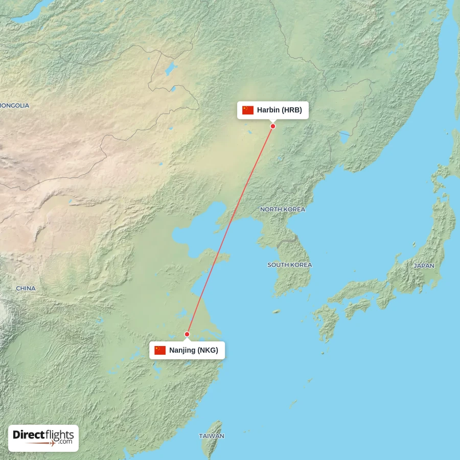 NKG - HRB route map