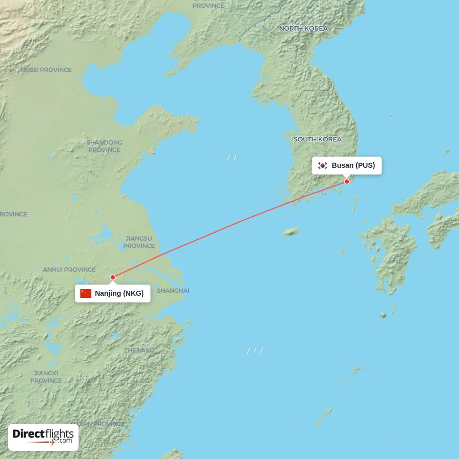 NKG - PUS route map