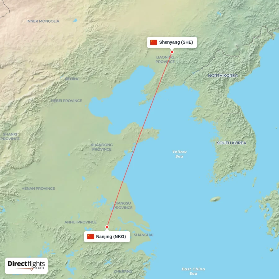 NKG - SHE route map