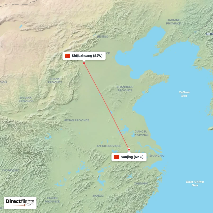 NKG - SJW route map