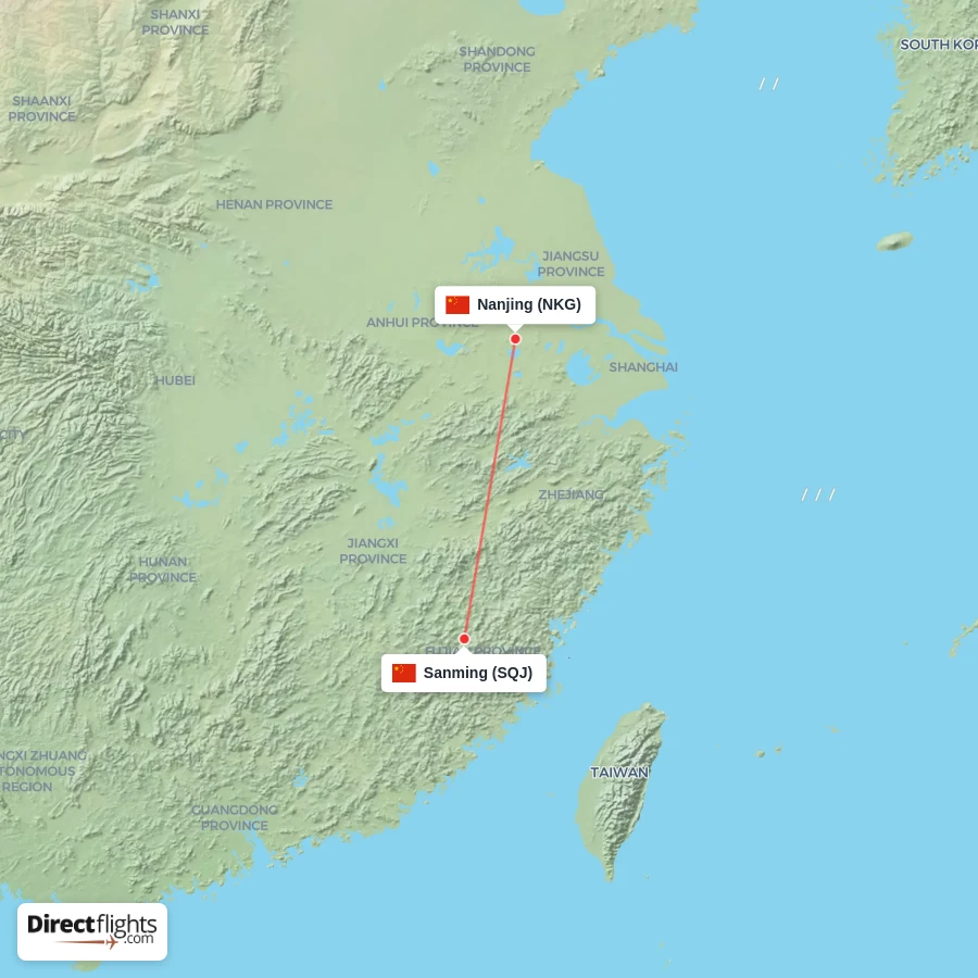NKG - SQJ route map