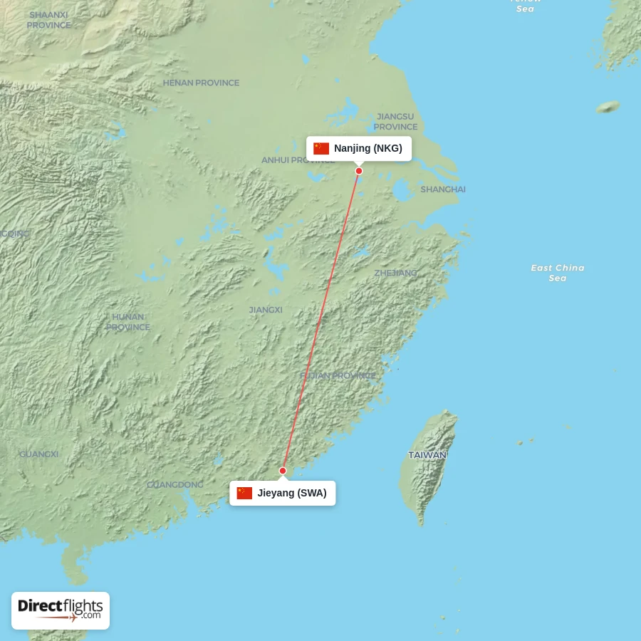 NKG - SWA route map
