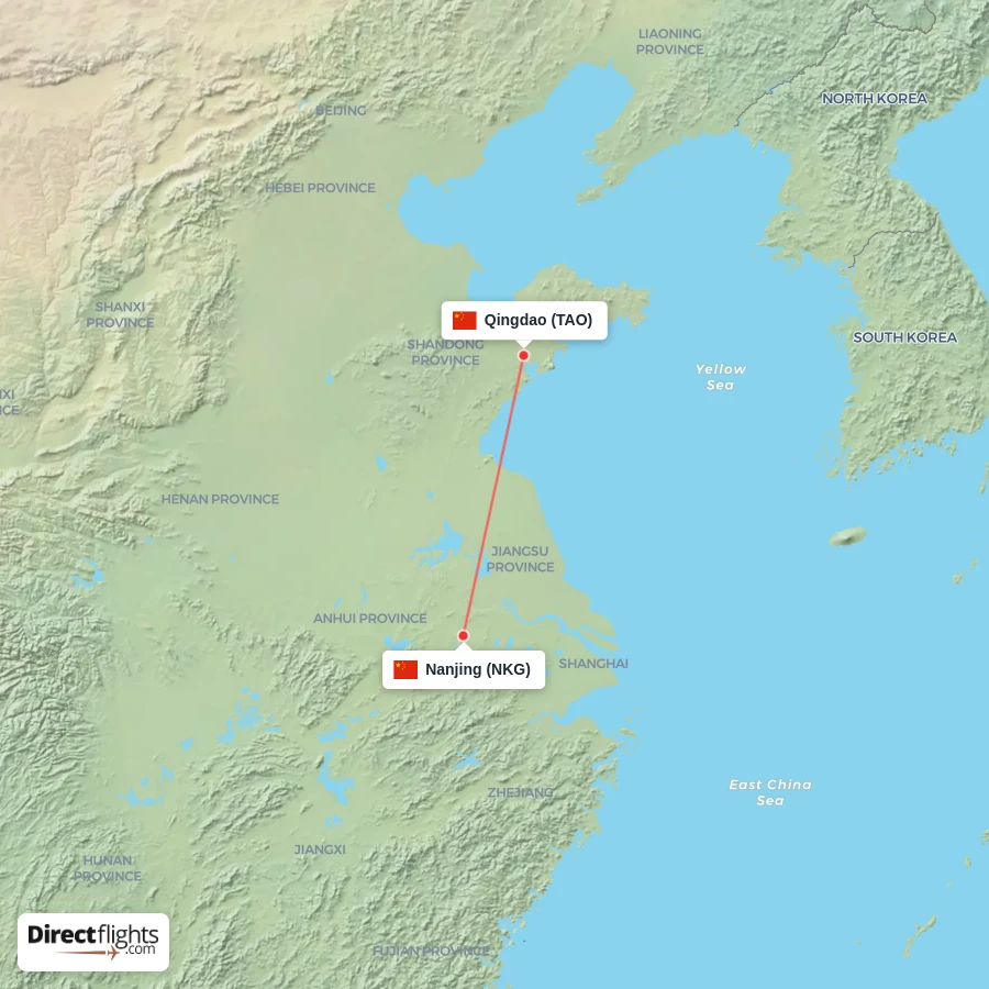 NKG - TAO route map