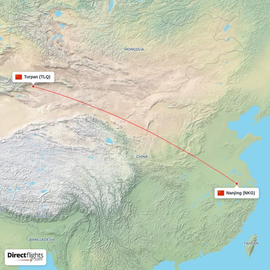 NKG - TLQ route map