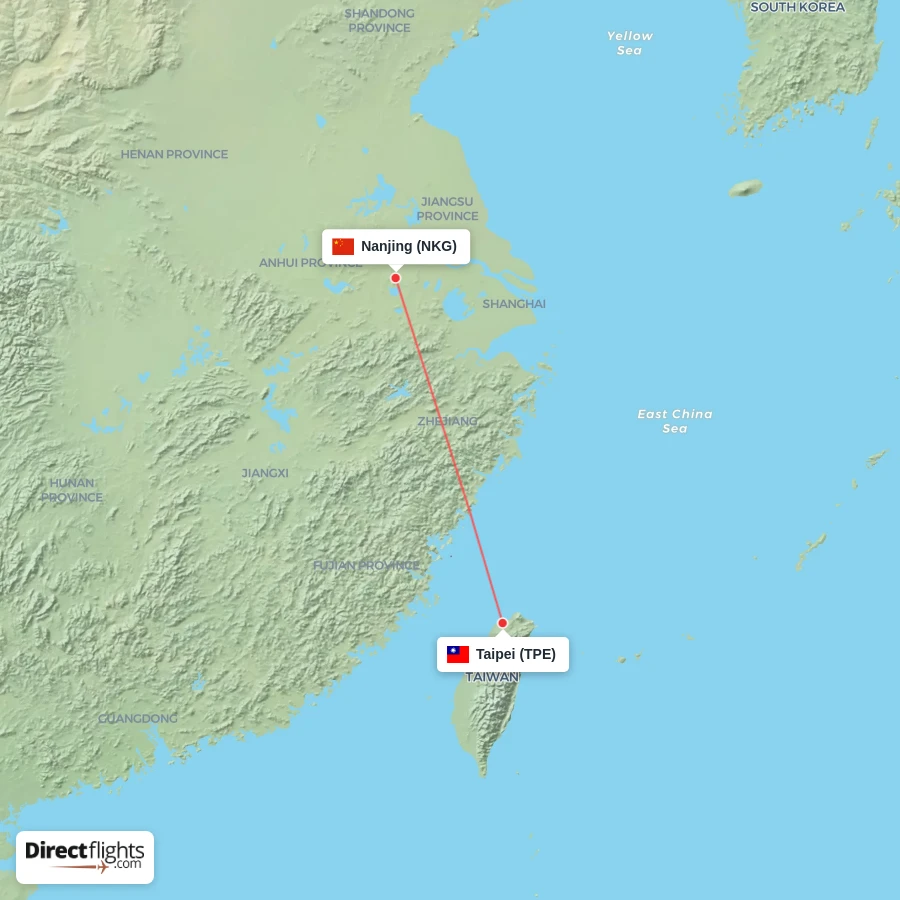 NKG - TPE route map