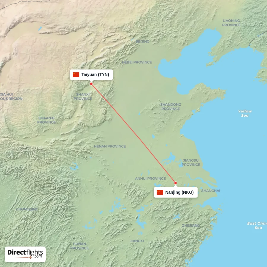 NKG - TYN route map