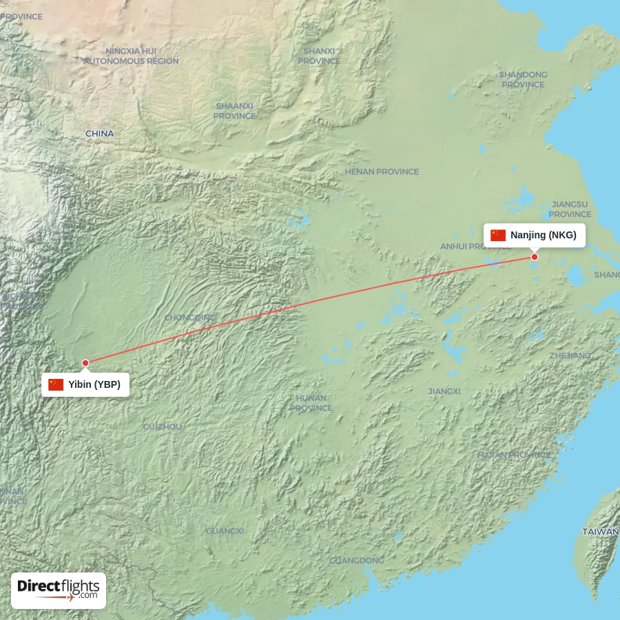 NKG - YBP route map