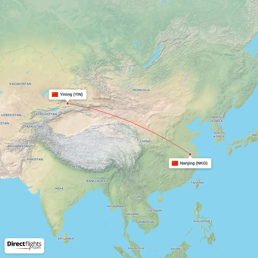 NKG - YIN route map