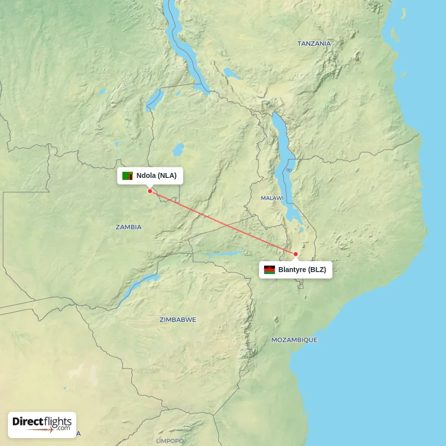 NLA - BLZ route map