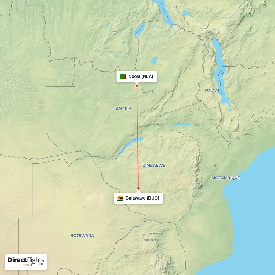 NLA - BUQ route map